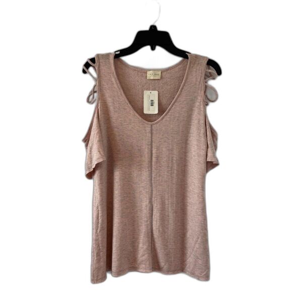 NWT Pink Cold Shoulder Top - Picture 1 of 5
